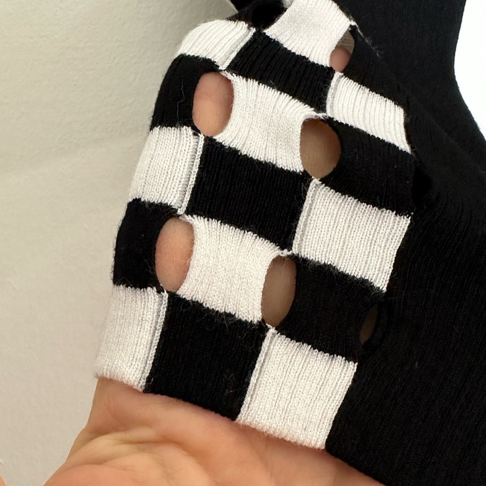 RARE Alexander Wang Checkered‎ Cutout Sleeve Sweater - Picture 12 of 12